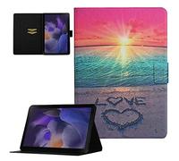 Coque pour Samsung Galaxy Tab A8 10,5 2022/2021 (SM-X200/SM-X205/SM-X207) Étui de Protection Case Tablette Housse Smart Cover avec Réveil/Veille Auto pour Samsung Galaxy Tab A8 2022/2021, Love Sunset