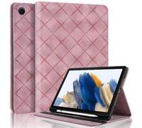 Coque pour Samsung Galaxy Tab A9 2023 8,7 Pouces, Motif Carré Tablette Etui PU Cuir Housse de Protection avec Multi-Angles ZURSANA Rose Rose