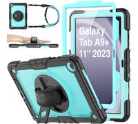 Coque pour Samsung Galaxy Tab A9 Plus/ A9+ 11 Pouces 2023, Coque Antichoc avec Protecteur D'écran Porte-Stylo [Dragonne Rotative à 360] et Support, Galaxy Tab A9 Plus Housse (Bleu Ciel)