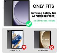 Coque Pour Samsung Galaxy Tab A9 Plus /A9+ 11 Pouces 2023, Coque Antichoc Avec Protecteur D'écran, Support Rotatif À 360°/Dragonne, Bandoulière, Avec Porte-Stylo, Rouge