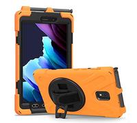 Coque pour Samsung Galaxy Tab Active 3 8" T570 T575 T577, Antichoc Armure Robuste Étui avec Support Rotatif à 360 Degrés et Dragonne, TPU + PC Housse pour Galaxy Tab Active 3 8" T570 T575 T577