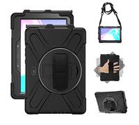 Coque pour Samsung Galaxy Tab Active Pro 10.1, Galaxy Tab Active4 Pro, étui Robuste et résistant aux Chocs avec Support à 360°, dragonne et bandoulière pour SM-T540/T547/T630/T638 (Noir)