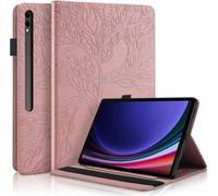 Coque pour Samsung Galaxy Tab S10+ 2024/S9+ Plus/S9 FE+ 12.4 Pouces 2023 Housse de Protection avec Porte-Pencil Étui à Rabat Rose