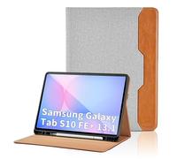 Coque pour Samsung Galaxy Tab S10 FE+ 13.1" 2025/Galaxy Tab S10 FE Plus 13.1 Pouces 2025 Business Premium PU Cuir Cover Tablette Housse de Protection, Multi-Angle Étui avec Poche -Gris