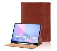 Coque pour Samsung Galaxy Tab S10 FE+ 13.1" 2025/Galaxy Tab S10 FE Plus 13.1 Pouces 2025 Business Premium PU Cuir Cover Tablette Housse de Protection, Multi-Angle Étui avec Poche -Marron