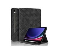 Coque pour Samsung Galaxy Tab S10 FE 2025 10,9 Pouces Motif Carré Tablette Etui PU Cuir Housse de Protection avec Multi-Angles Noir