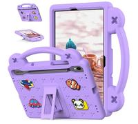 Coque pour Samsung Galaxy Tab S10 Lite 10,9" 2025 SM-X400/X406 Friendly, poignée avec support, avec porte-stylo, joli dessin animé, housse de tablette légère en mousse EVA résistante aux chocs, violet