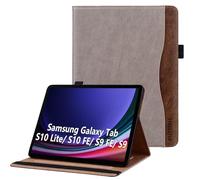 Coque pour Samsung Galaxy Tab S10 Lite / S10 FE / S9 FE 10.9-Pouces / S9 11-Pouces de Protection Étui Pencil Holder Support Multi Angles avec Auto Schlaf/Aufwach en Cuir PU Kaki
