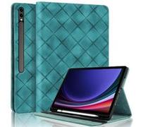 Coque pour Samsung Galaxy Tab S10 Plus/S10+ 12,4 Pouces Motif Carré Tablette Etui PU Cuir Housse de Protection avec Multi-Angles ZURSANA Vert Vert