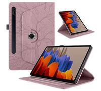 Coque pour Samsung Galaxy Tab S10+, S10 Plus/Galaxy Tab S9 FE+ / S9 Plus 12.4 Pouces, Etui Premium Cuir PU Rotatif à 360 Antichoc Degrés Flip Case Cover Fonction Support Housse - Rose Gold