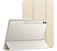 Coque Pour Samsung Galaxy Tab S10 Ultra/Tab S9 Ultra 14,6 Pouces, Tablette Housse Étui De Protection En Dos Translucide À Support, Soutien Chargement Du S Pen (Beige)