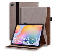 Coque pour Samsung Galaxy Tab S6 Lite 10,4" 2022/2020(SM-P613 /P619/P610/P615) Tablette Housse de Protection Étui Pencil Holder Support Multi Angles avec Auto Schlaf/Aufwach en Cuir PU Kaki