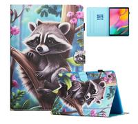 Coque pour Samsung Galaxy Tab S6 Lite 10.4'' SM-P620/P625/P610/P613/P615 2024/2022/2020 PU Folio Case Stand Cover Tablette Housse avec Fonction Auto Réveil/Sommeil Étui de Protection, Raton Laveur