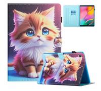 Coque pour Samsung Galaxy Tab S6 Lite 10.4'' SM-P620/P625/P610/ P613/ P615/ P619 2024/2022/2020 PU Cuir Folio Case Stand Cover Tablette Housse avec Fonction Auto Réveil/Sommeil Étui de Protection,Chat