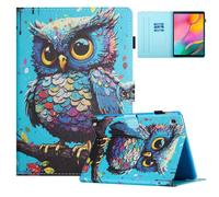Coque pour Samsung Galaxy Tab S6 Lite 10.4'' SM-P620/P625/SM-P610/ P613/ P615/ P619 2024/2022/2020 PU Folio Case Stand Cover Tablette Housse avec Fonction Auto Réveil/Sommeil Étui de Protection, Hibou