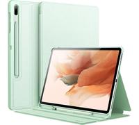 Coque Pour Samsung Galaxy Tab S8 Plus 2022 / S7 Fe 2021 / S7 Plus 2020 12.4 Pouces Avec S Pen Porte-Stylet, Fine Folio Protecteur Tablette Housse Étui, Multi-Angle Affichage (Misty Verde)
