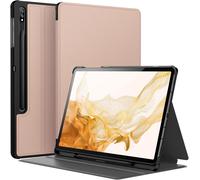 Coque Pour Samsung Galaxy Tab S8 Plus 2022 / S7 Fe 2021 / S7 Plus 2020 12,4 Pouces Avec S Pen Porte-Stylet, Fine Folio Protecteur Tablette Housse Étui, Multi-Angle Affichage (Or Rose)