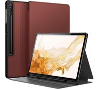Coque Pour Samsung Galaxy Tab S8 Plus 2022 / S7 Fe 2021 / S7 Plus 2020 12,4 Pouces Avec S Pen Porte-Stylet, Fine Folio Protecteur Tablette Housse Étui, Multi-Angle Affichage (Vin Rouge)