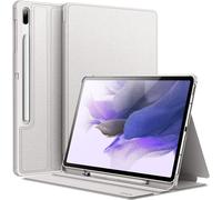 Coque Pour Samsung Galaxy Tab S8 Plus 2022 / S7 Fe 2021 / S7 Plus 2020 12.4 Pouces Avec S Pen Porte-Stylet, Fine Folio Protecteur Tablette Housse Étui, Multi-Angle Affichage (Argent)