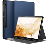 Coque Pour Samsung Galaxy Tab S8 Plus 2022 / S7 Fe 2021 / S7 Plus 2020 12,4 Pouces Avec S Pen Porte-Stylet, Fine Folio Protecteur Tablette Housse Étui, Multi-Angle Affichage (Marine)