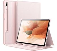Coque Pour Samsung Galaxy Tab S8 Plus 2022 / S7 Fe 2021 / S7 Plus 2020 12.4 Pouces Avec S Pen Porte-Stylet, Fine Folio Protecteur Tablette Housse Étui, Multi-Angle Affichage (Pinkgold)