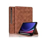 Coque pour Samsung Galaxy Tab S9 FE 10,9 Pouces+ / S9 FE Plus 12,4 Pouces 2023 Motif Carré Tablette Etui PU Cuir Housse de Protection avec