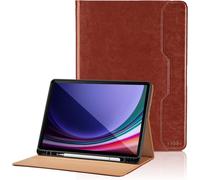 Coque Pour Samsung Galaxy Tab S9 Fe 10.9 Pouces/Tab S9 11 Pouces 2023 Business Premium Pu Cuir Cover Tablette Housse De Protection Auto Réveil/Sommeil, Multi-Angle Étui Avec Poche - Marron