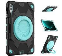 Coque pour Samsung Galaxy Tab S9 FE Plus 12,4" X610/X616 - Coque souple en silicone résistant aux chocs - Béquille intégrée à 360° - Dragonne pour S9 FE Plus - Coque + porte-stylo (bleu ciel)