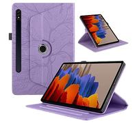 Coque pour Samsung Galaxy Tab S9 Plus 2023/ S9+ / S9 FE Plus 2023 12.4 Pouces, Etui Premium Cuir PU Rotatif à 360 Antichoc Degrés Flip Case Cover Fonction Support Housse -Violet