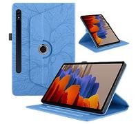Coque pour Samsung Galaxy Tab S9/S8/S7 11 Pouces 2023/2022/2020, Etui Premium Cuir PU Rotatif à 360 Antichoc Degrés Flip Case Cover Fonction Support Housse pour Galaxy Tab S9/S8/S7 - Bleu