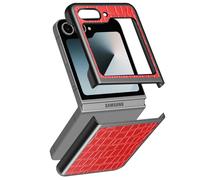 Coque Pour Samsung Galaxy Z Flip 6 Anti-Traces Série Crocs Wild Rouge