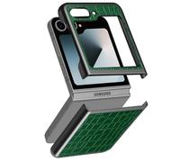 Coque pour Samsung Galaxy Z Flip 6 - AVIZAR - Série Crocs Wild - Vert - Semi-rigide - Brillant - Mixte