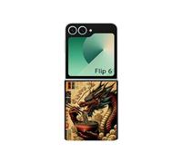 Coque pour Samsung Galaxy Z Flip 6 motif dragon ramen vintage Multicolore