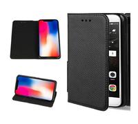 Coque pour Samsung Galaxy Z Flip 7 FE/Flip 6/5 - Eui Housse Portefeuille Fermeture Magnétique Noir