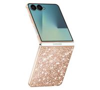 Avizar Coque pour Samsung Galaxy Z Flip 7 Pailletée scintillante Ultra-Chic Rose champagne