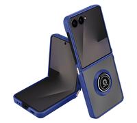 Coque pour Samsung Galaxy Z Flip 7 Pliable avec Bague Magnétique Bleu