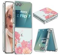 Coque pour Samsung Galaxy Z Flip 7 Transparente Silicone avec Motif Housse Ultra Mince Original Slim Coque pour Samsung Z Flip 7 Étui Militaire Antichoc TPU Crystal Clear Z Flip7 Protection Case (H)