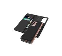 Coque pour Samsung Galaxy Z Fold 2 Clapet Magnétique Détachable Portefeuille Noir Carbone