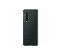 Coque pour Samsung Galaxy Z Fold 3 en Cuir Compatible avec Charge Sans Fil Samsung Vert