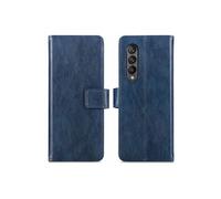 Coque pour Samsung Galaxy Z Fold 3 Similicuir Bleu foncé