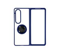 Coque pour Samsung Galaxy Z Fold 4 Bi-matière Bague Métallique Support Vidéo Bleu