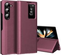 Coque Pour Samsung Galaxy Z Fold 4 Clear View, Etui Smart View, Flip Folio Cover À Rabat, Étui Portefeuille Galaxy Fold 4 Clear View, 360 Full Clapet Protection Case Z Fold 4 5g