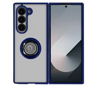 Coque rigide AVIZAR pour Samsung Galaxy Z Fold 6 - Bague Métallique Support Vidéo Bleu - Coque Antichoc