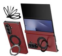 Coque pour Samsung Galaxy Z Trifold, Compatible avec Mag/Safe, Support Pliable en métal, Étui de Protection pour charnière pour Samsung Z Trifold-Rouge