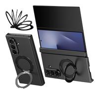 Coque pour Samsung Galaxy Z Trifold, Compatible avec Magnetic Ring, Support Pliable en métal, Étui de Protection pour charnière pour Samsung Z Trifold-Noir