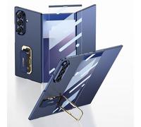 Coque pour Samsung Galaxy Z Trifold, Coque De Téléphone Légère Et Ultra-Fine Absorbant Les Chocs avec Protecteur D'écran Intégré, Support Et Anneau Antidérapant (Bleu)