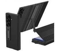 Coque pour Samsung Galaxy Z Trifold, Élégante Housse en Cuir Antichoc Légère avec Protecteur D'écran Et Support Intégrés, Offrant Une Protection À 360 ° (Noir1)