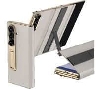 Coque pour Samsung Galaxy Z Trifold, Étui Folio Cuir Synthétique Électroplaqué avec Protection Intégrale, Film d’Écran Intégré, Protection Charnière Magnétique et Support Bimode(Gray)