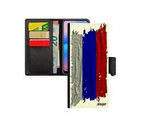 Coque pour Samsung Note 20 cuir drapeau russie russe à clapet jeux olympiques coupe d'europe foot noir tissu design jo Euro galaxy