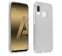 Coque pour Samsung Galaxy A20e Design Paillette Amovible Silicone argent